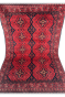 Dual Faced Bright Red Small Handknotted Afghan Rug