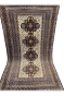 Four Motif Original Brown Afghani Hand Knotted Carpet