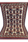 Ivory Maroon Curved Bokhara Handmade Carpet