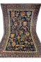Royal Blue Pictorial Afghan Handmade Area Rug