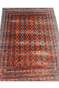 Rust Panel Bokhara Afghan Handmade Rug