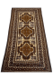 Triple Motif Brown Afghani Handmade Carpet