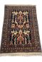 Fine Caucasian Design Blue Handknotted Afghani Rug