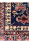 Royal Blue Pictorial Afghan Handmade Area Rug