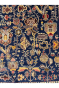 Royal Blue Pictorial Afghan Handmade Area Rug