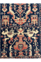 Fine Caucasian Design Blue Handknotted Afghani Rug