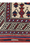 Ivory Maroon Low Pile Handmade Kilim Rug