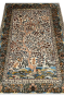 Pictorial Kashmir Wool Silk Handknotted Olive Carpet 