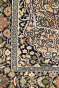 All over Ivory Black Kashan Handknotted Rug