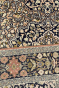 All over Ivory Black Kashan Handknotted Rug