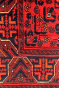 Maroon Motif Handknotted Afghan Wool Runner
