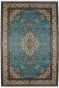 Blue Silk Rug Kashan Floral