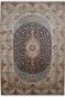 Oval Tabriz Kashmir Pure Silk Handknotted Carpet