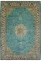 Firozi Kashan Medallion Silk Carpet