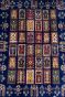 Blue Pashto Pattern Handmade Afghan Rug