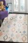 Multicoloured Shapes Handknotted Kids Rug