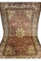 Cream Medallion Kashan Kashmir Handmade Wool Rug