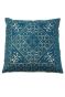 Teal Emblem Blue Cotton Pillow
