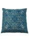 Teal Emblem Blue Cotton Pillow