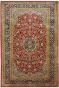 Rouge Floral Kashan Silk on Cotton Carpet