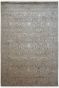 Embossed Floral Grey Pastel Wool Area Rug