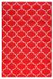 Red Zanjir Flat Woven Cotton Panja Dhurrie
