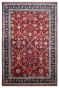 Floral Curve Handknotted Red Wool Carpet