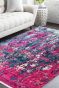 Deep Pink Spray Sari Silk Carpet