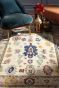 Ivory and Multicolour Palmette Oushak Handmade Area Rug