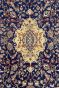 Navy Blue Ivory Kashan Kashmiri Handknotted Rug