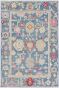 Blue Floral Motif Oushak Handmade Wool Carpet