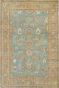 Turquoise Floral Paisley Handmade Oushak Carpet