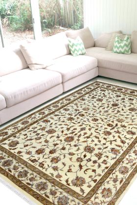 Pure Floral -All Over Kashan Woolen Rug