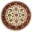 Ivory Floral Kashan Circular Wool Rug