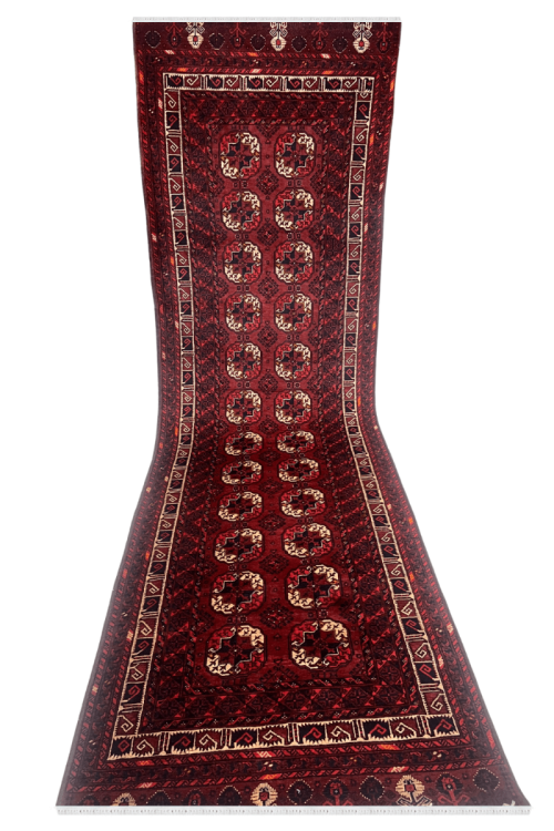 Baluch Stamped Handknotted Wool Afghani runner
