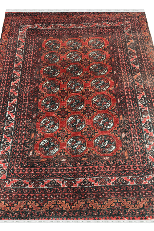 Piped Pattern Baluch Afghani Handmade Carpet