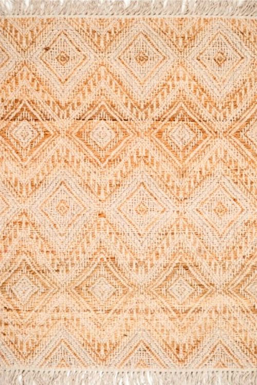 Diamond Self-Patterned Jute Handwoven Rug