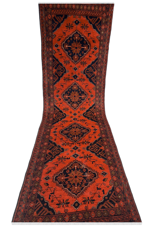 Four Panel Turkmen Afghani Runner Handmade Rug