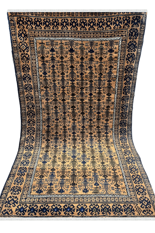 All Over Tabriz Design Afghani Handknotted Rug