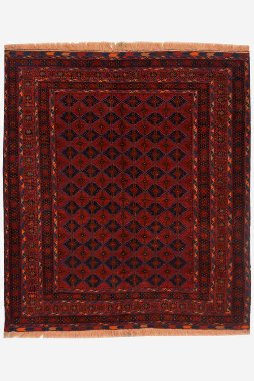 Red Panel Boho Kilim Carpet