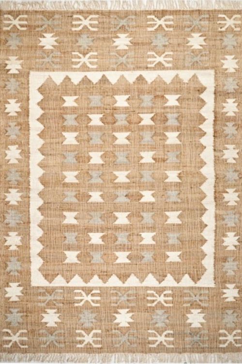 All Over Motif Handcrafted Jute Carpet