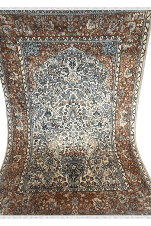 Ek Tarfa Floral Kashan Fine Handknotted Rug