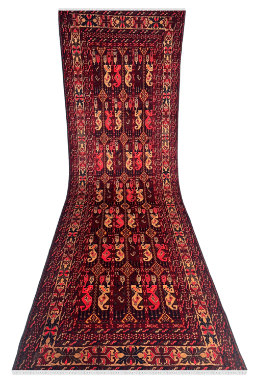 Eclectic Boxed Pattern Afghani Handmade Runner