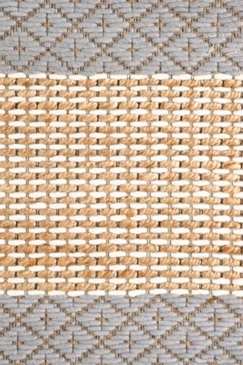Graphite Grid Handmade Jute Carpet