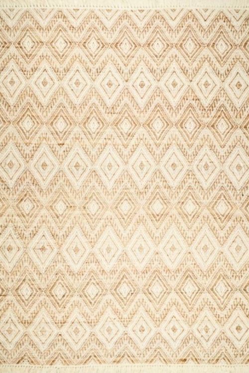 Beige Diamond Haven Jute Handwoven Rug