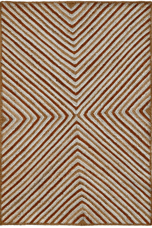Corner Stripes Jute Handmade Rug