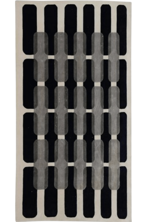 Black Gammon Designer Handcrafted Carpet