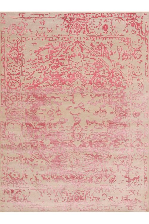 Pastel Pink All over Patterned Area Rug