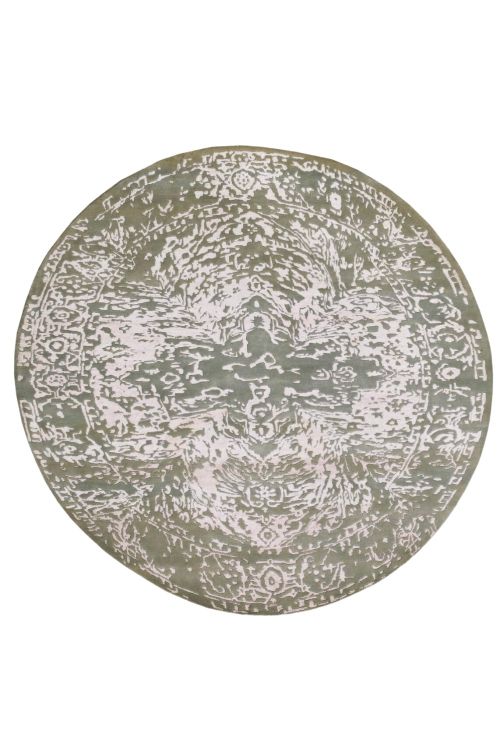 Olive Sintra Round Area Handknotted Rug