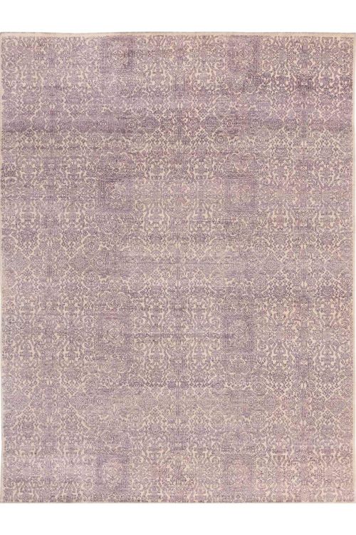 Neutral All-Over Self Patterned Handknotted Rug